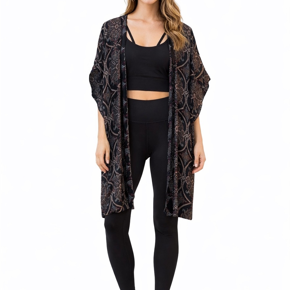 Xhilaration Size Small Blue and Purple Bohemian Kimono Top